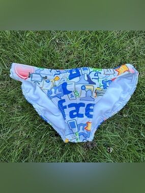 SAMPLE/Men's Blue Multi-Icon Swim Briefs